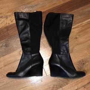 BLACK LEATHER MICHAEL KORS BOOTS